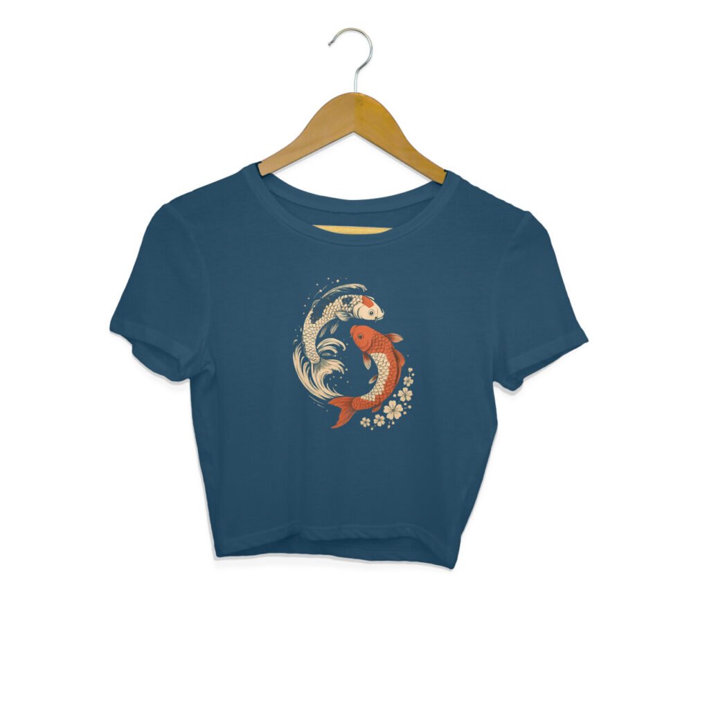 Crop Top For Women - Fish Design