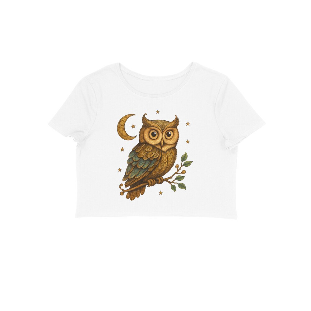 Crop Top For Women - Owl Design